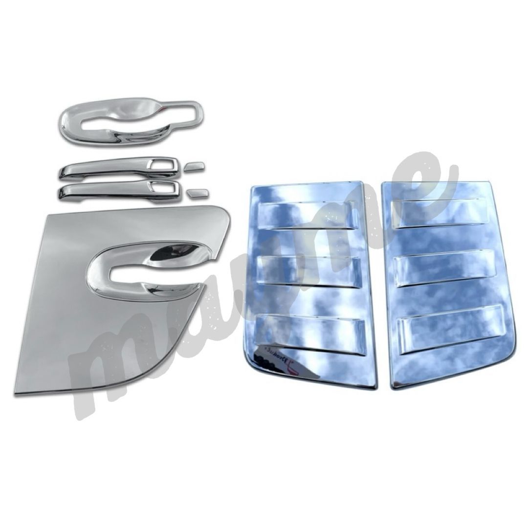 UD クオン 高品質 メッキ ドアハンドルプロテクター ＋ ナビウインドー