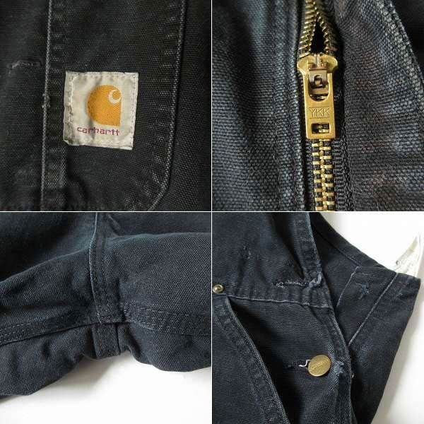 00s carhartt R01 BLK ダブルニー ダック オーバーオール 黒 実寸W48