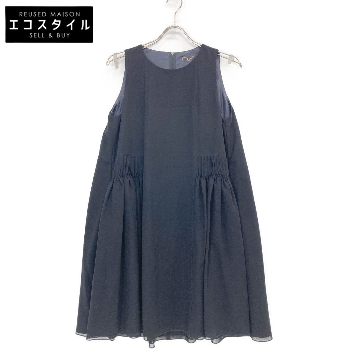 FOXEY フォクシー 36786 ﾈｲﾋﾞｰ ﾉｰｽﾘｰﾌﾞ ﾜﾝﾋﾟｰｽ 38