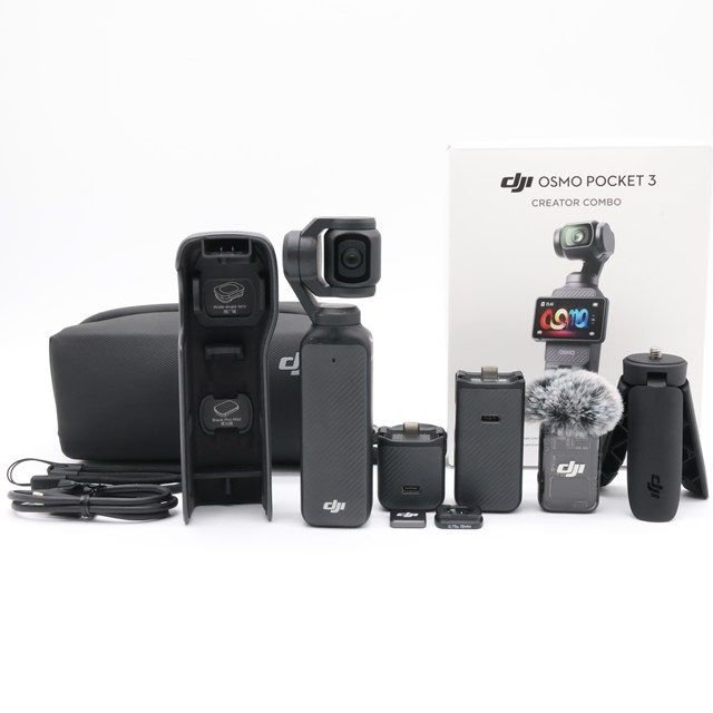DJI Osmo Pocket 3 クリエイターコンボ｜4K撮影×3軸ジンバル搭載｜Vlog 旅行に最適な超小型カメラ｜使用感少なめ｜動作良好