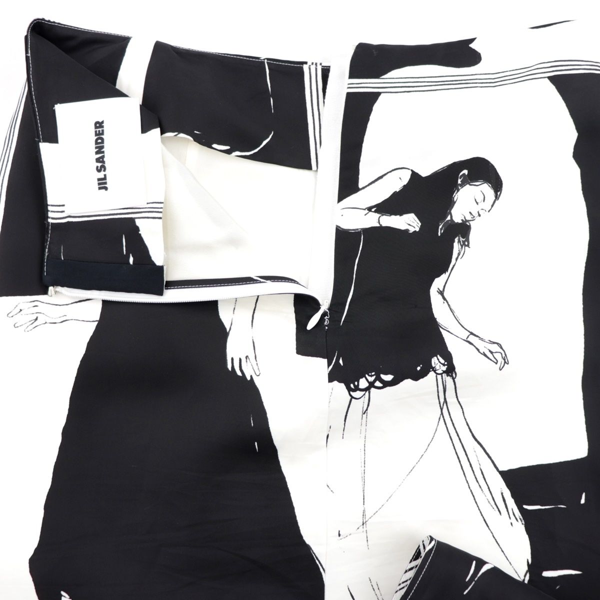 国内発送【Jil Sander】プリントスカート Jil Sander プリント スカート | ブラック | FARFETCH JP