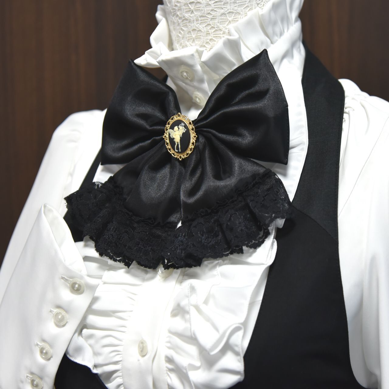 2wayリボン【漆黒の妖精】☆ハンドメイド 病みかわいい メンヘラ 地雷 