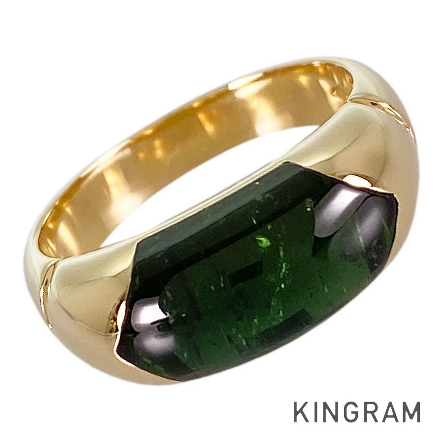ブルガリ BVLGARI チェルタウラ K18YG グリーントルマリン 14号(54) リング sss【中古】