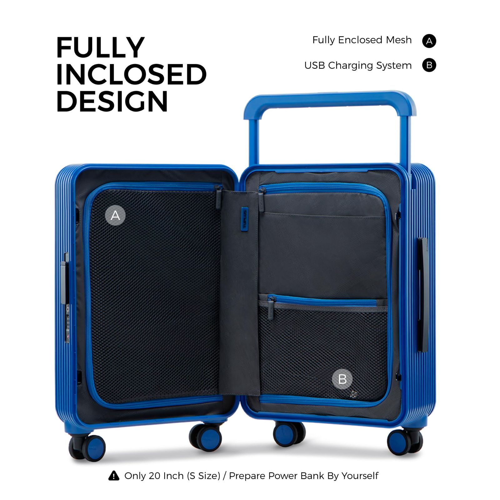 TUPLUS ブルー　38L TSA 機内持込 キャリーケース スーツケース TUPLUS ブルー 38L TSA 機内持込 キャリーケース スーツケース