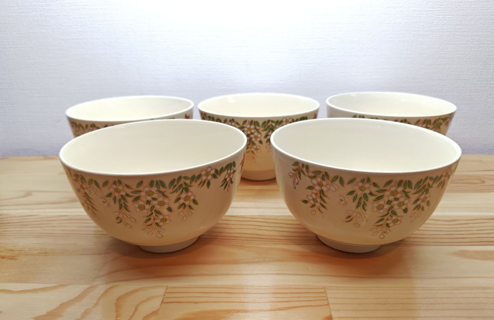 逢絢亭 茶道具 数茶碗 京焼 雲錦の図 ５客セット 貴山作 紙箱入り