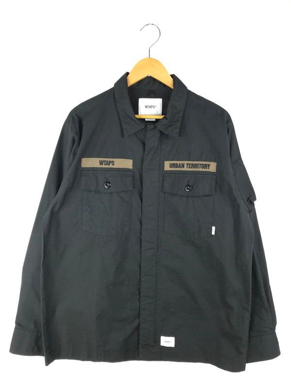 WTAPS ダブルタップス 21SS FLYERS|LS|COTTON.WEATHER 211BRDT-SHM03 フライヤーズロングスリーブシャツ 長袖シャツ サイズ 3 ブラック メンズ 142-250425-hi-09-tag