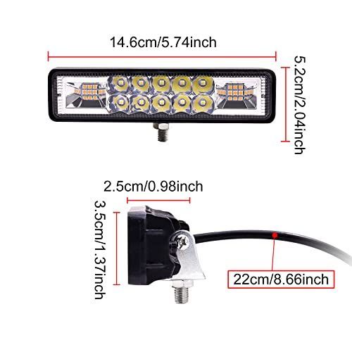 48W白+黄 X-STYLE LEDワークライト フォグランプ ストロボ 狭角 48W 16