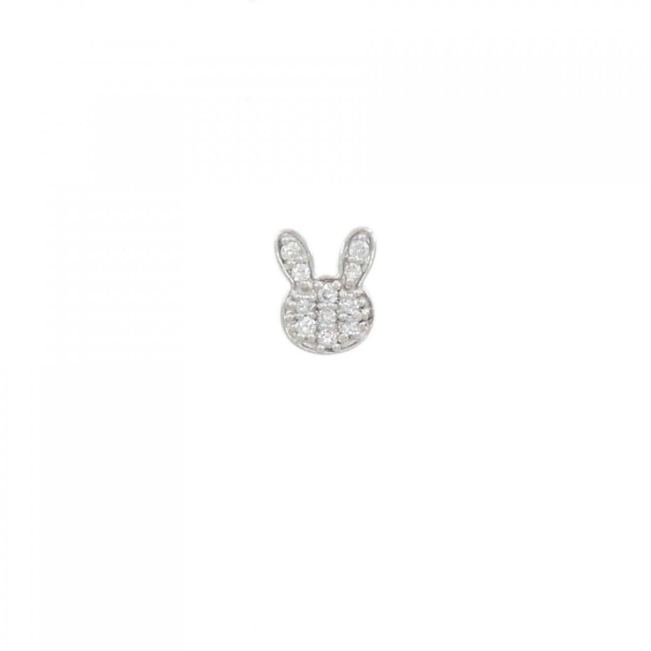 ポンテヴェキオ ラビット ダイヤモンド ピアス 0.12CT 片耳