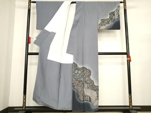 平和屋着物□訪問着 花蝶文 暈し染め 金銀彩 正絹 逸品