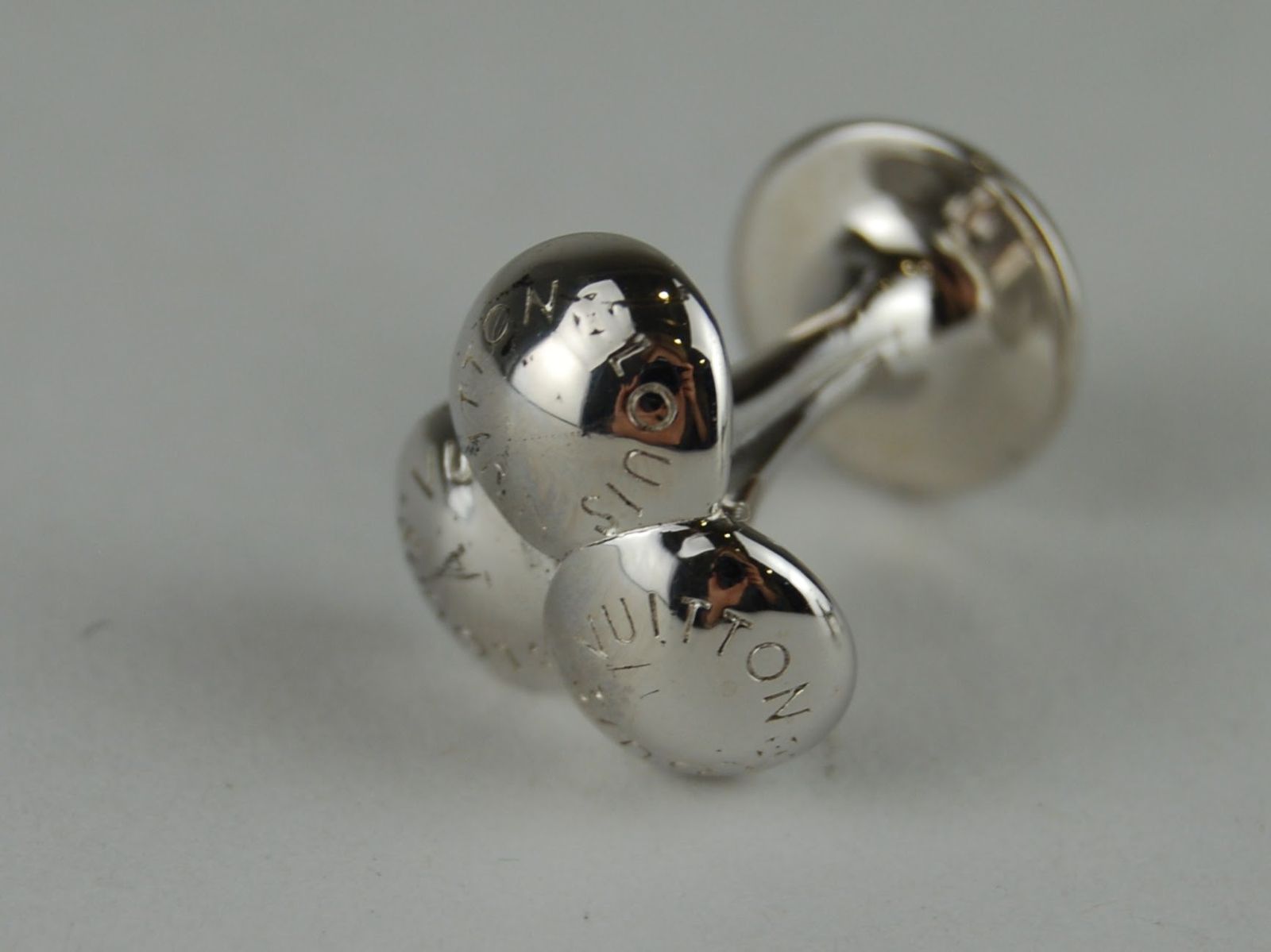 ルイヴィトン カフス ボタンLV メタル ダミエ ヴィンテージ ルイ