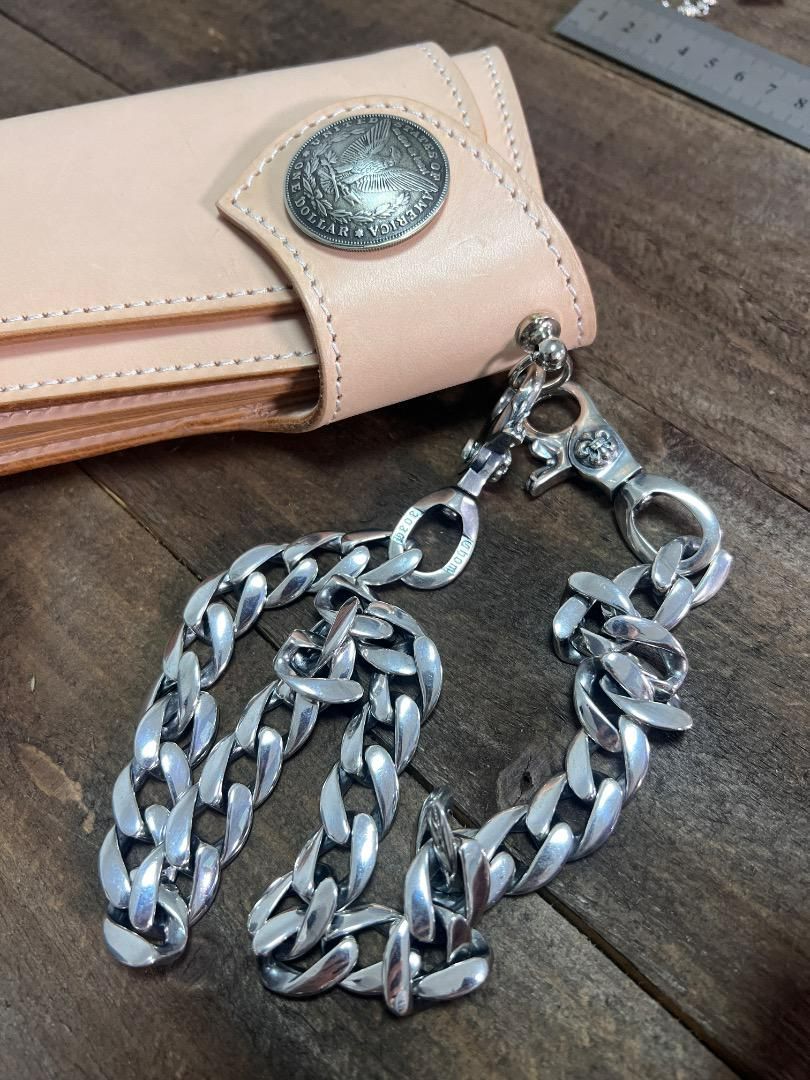 バイカー必須　ウォレット用プレーン　シルバーチェーン　TYPE2　QBKA005 バイカー必須 ウォレット用プレーン シルバーチェーン TYPE2 QBKA