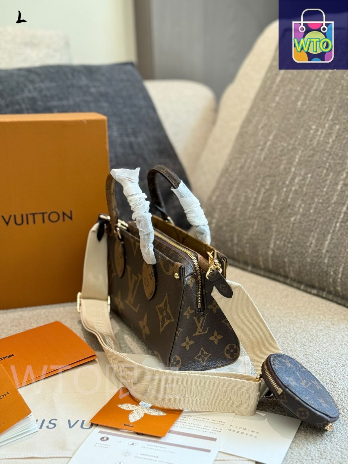 【大人可愛い♪人気のポーチ付】◆Louis Vuitton◆ハンドバッグ 今日特価】Louis Vuitton ルイ・ヴィトン オンザゴーイースト