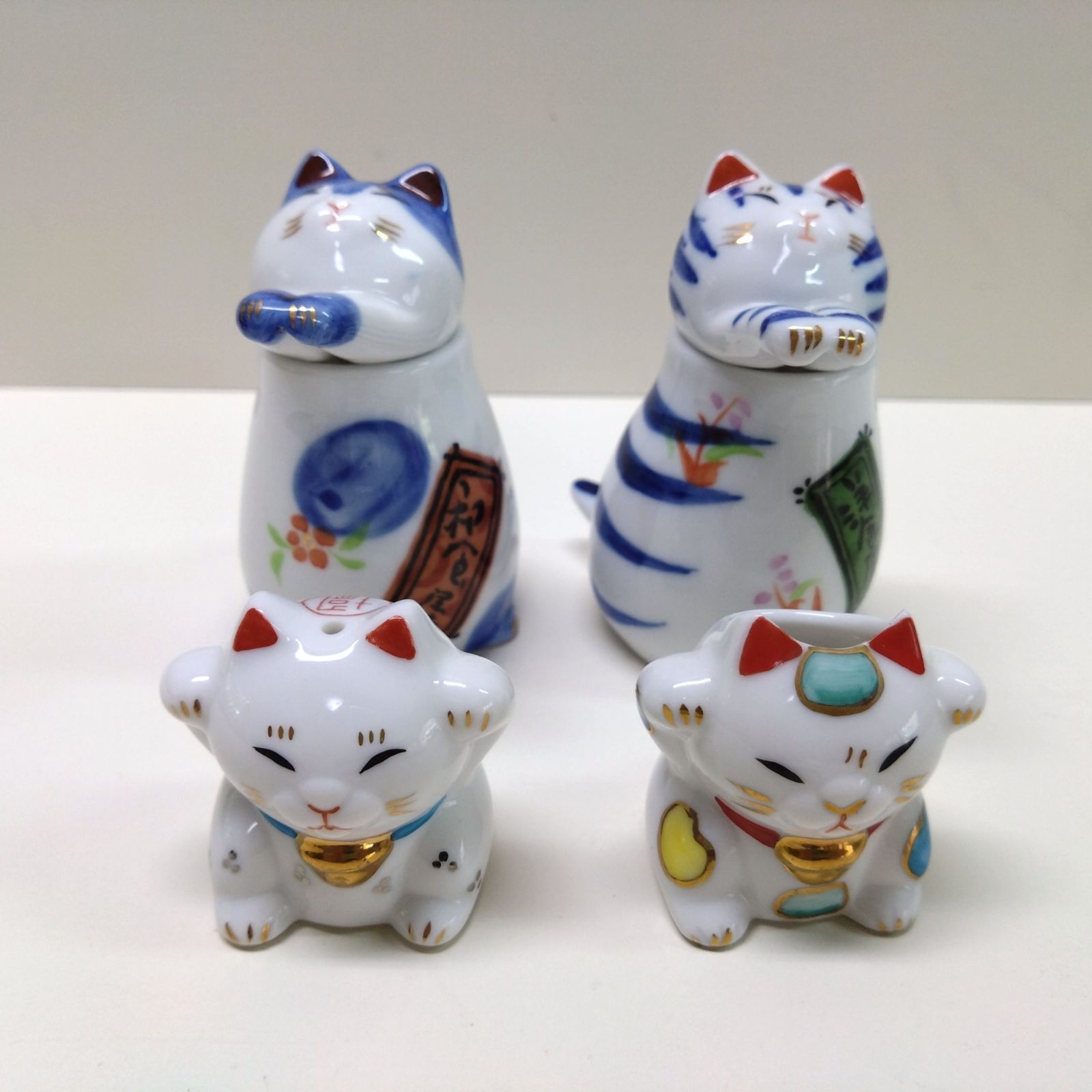 630 龍虎 猫 醤油差し ソース入れ 調味料入れ 爪楊枝入れ 招き猫 陶器 - お片付け改革 - メルカリ