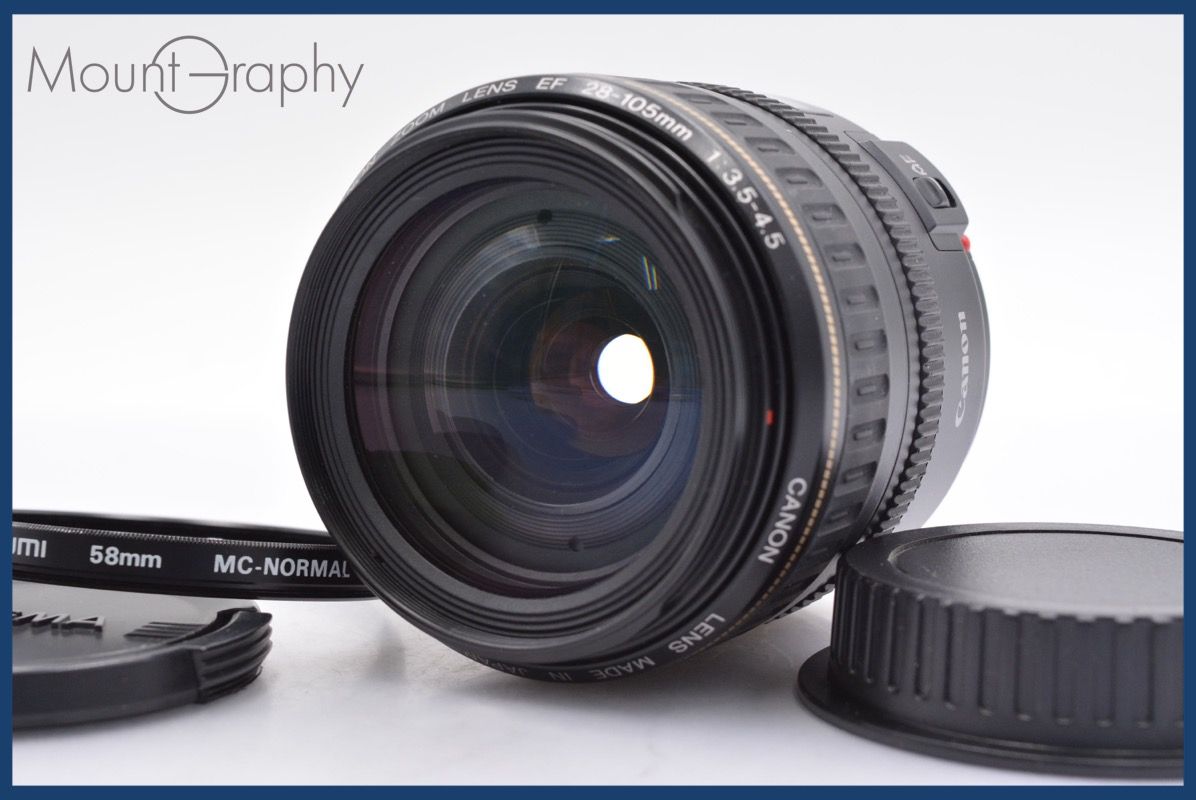 上 キヤノン Canon EF 28-105mm F3.5-4.5 USM 前後キャップ-レンズフィルター付 完動 同梱可 mj2536