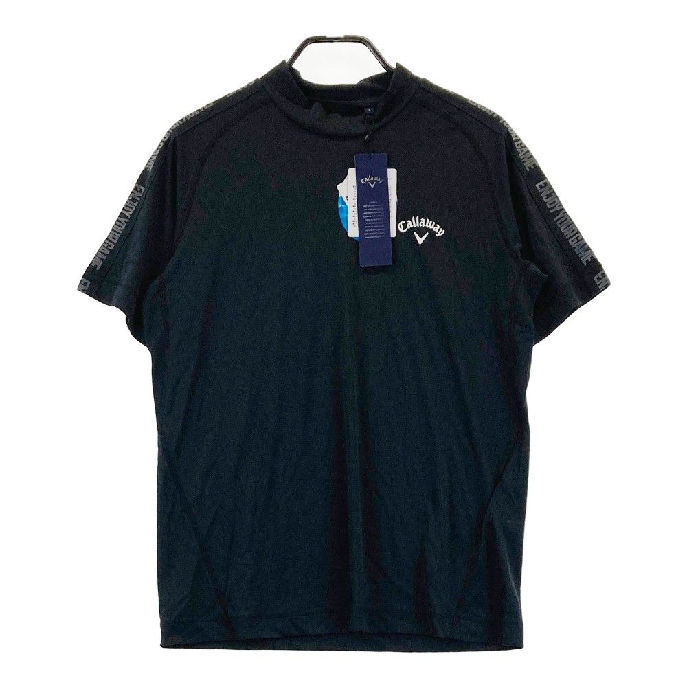 サイズ：L CALLAWAY キャロウェイ  ハイネック 半袖Tシャツ 肩ライン  ブラック系 [240101287036]# ゴルフウェア メンズ ストスト