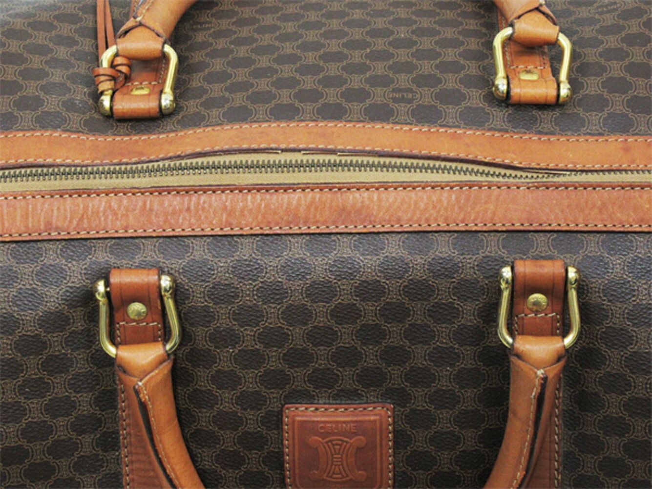 お値下げ中！！OLD CELINEボストンバッグ ブラウン/ベージュ 中古・古着通販】CELINE (セリーヌ) ボストンバッグ ブラウン
