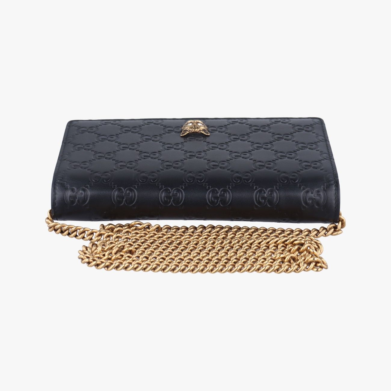 グッチGucciグッチシマ チェーンウォレットブラックレザー548060