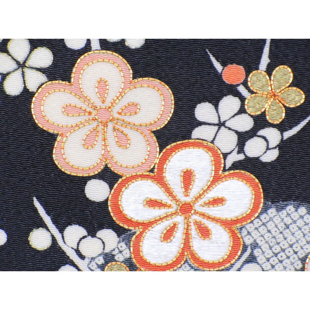 名古屋帯 ちりめん染帯 友禅加工刺繍入り - メルカリ