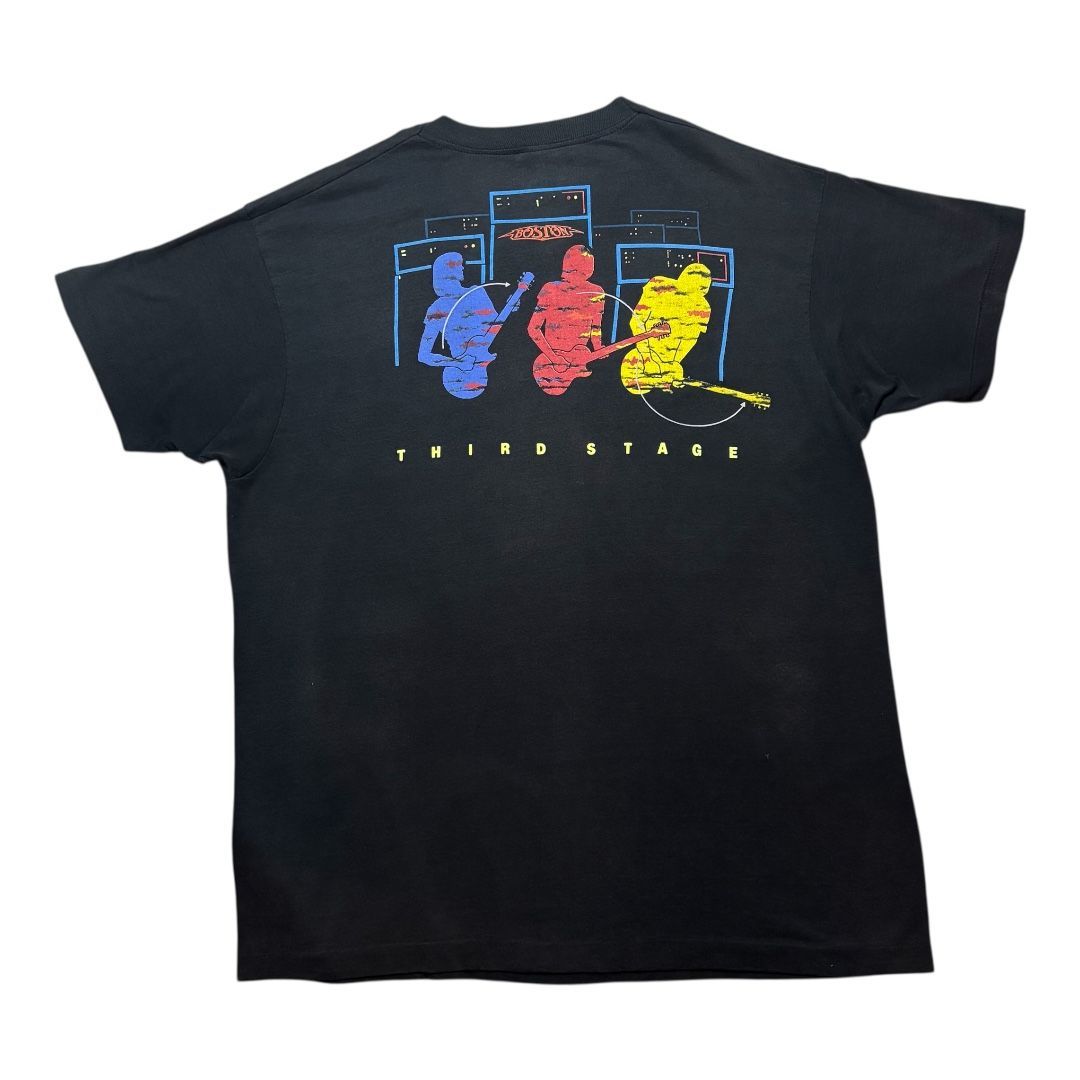 C498】80s SCREEN STARS BOSTON THIRD STAGE T-shirt black x-large