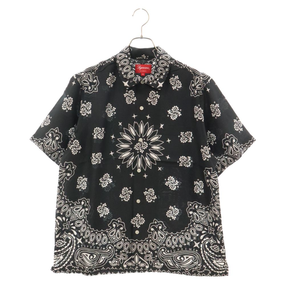 SUPREME (シュプリーム) 21SS Bandana Silk S/S Shirt バンダナ シルク 半袖シャツ ブラック