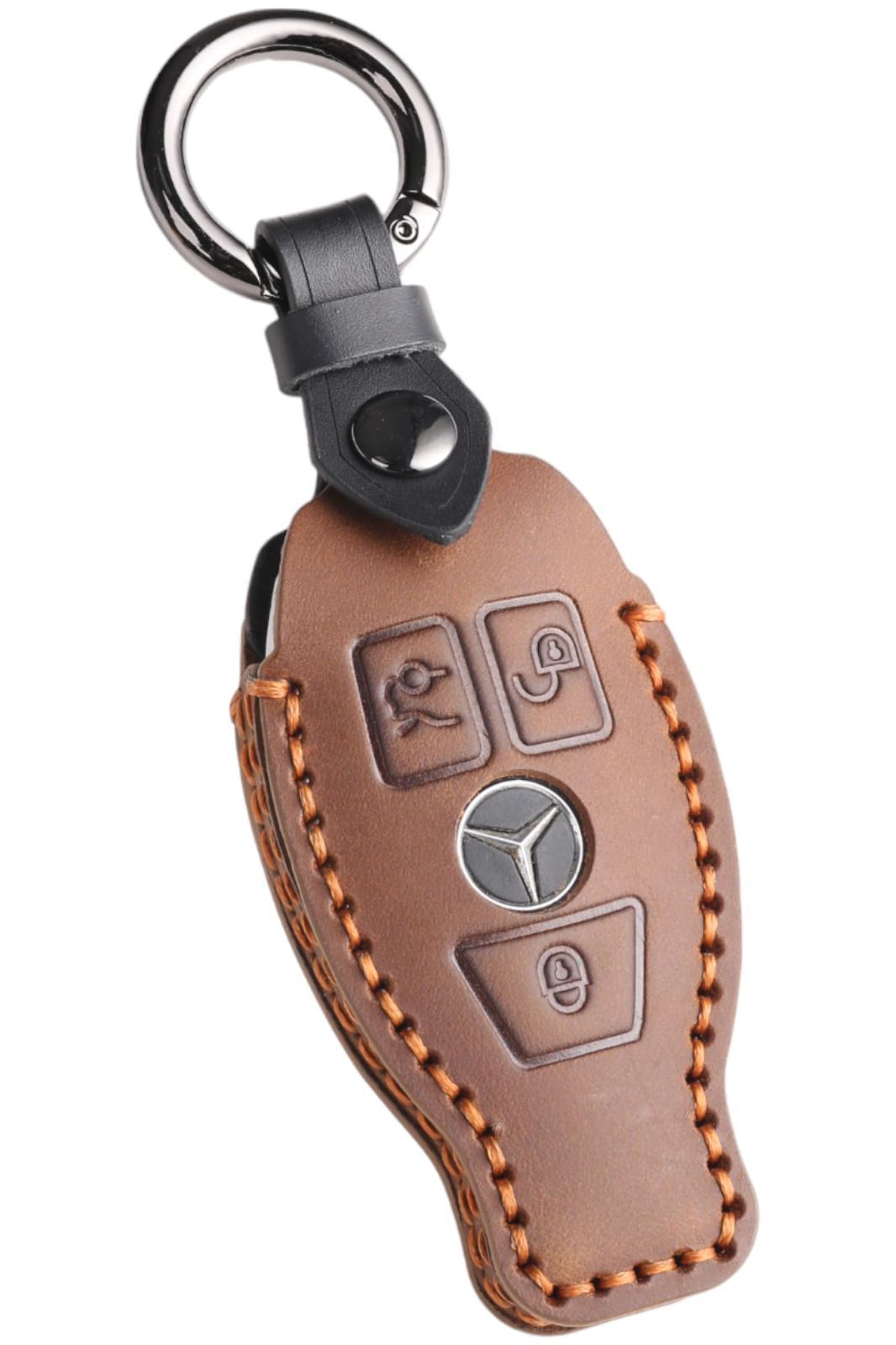 本革 / Type-C_ブラウン (本革) / Type-C [smasol] メルセデス ベンツ benz AMG Aクラス Bクラス Cクラス Eクラス GLクラス GLB GLC GLE 本革 キーカバー キーケース (本革/Type-C ブラウン)