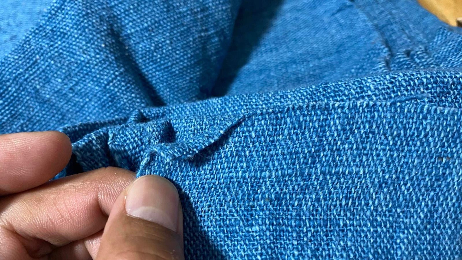 AI80-L 藍染め布80cm幅*10m 手紡ぎ 手織りラオス - メルカリ 