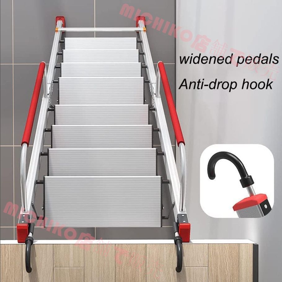 アームレスト付き折りたたみ式屋根裏はしご