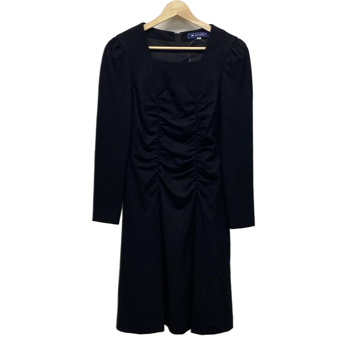 M S GRACY エムズグレイシー ワンピース サイズ38 M レディース - 黒 スクエア 長袖 ひざ丈