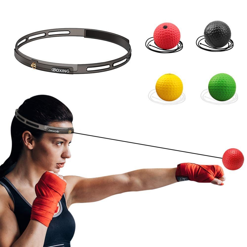 【人気商品】初心者用黒ボール ナイロンヘッドバンド トレーニングストレス解消 パンチ練習 迅速な反応 反射神経 動体視力 ベテラン用赤ボール 練習用ボール 軽量 打撃練習 格闘技 LangRay パンチングボール ボクシングボール