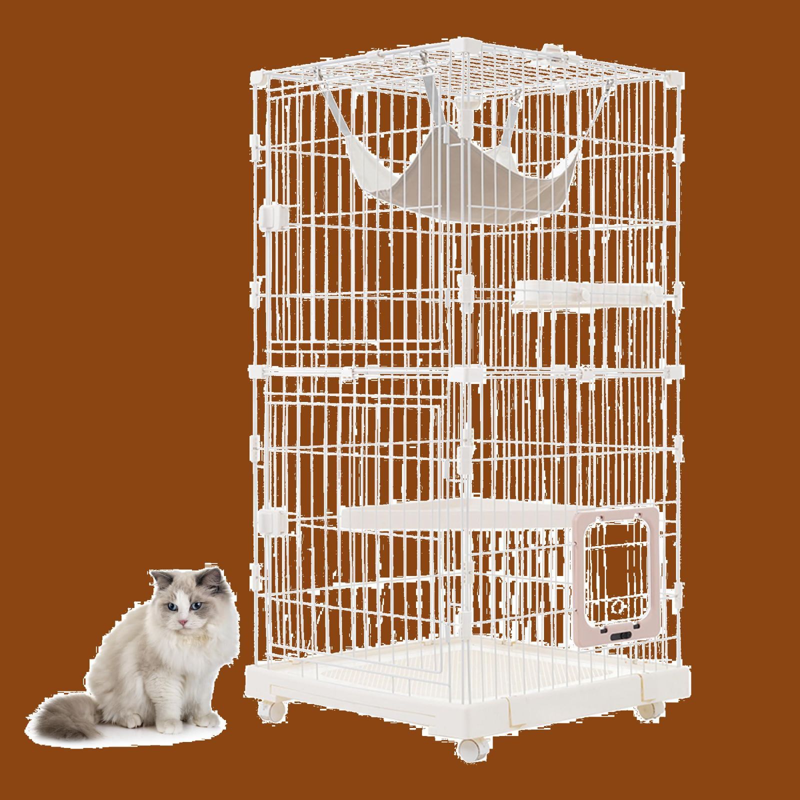 猫 ケージ キャットケージ 2段 自由組み合わせ トレー付き