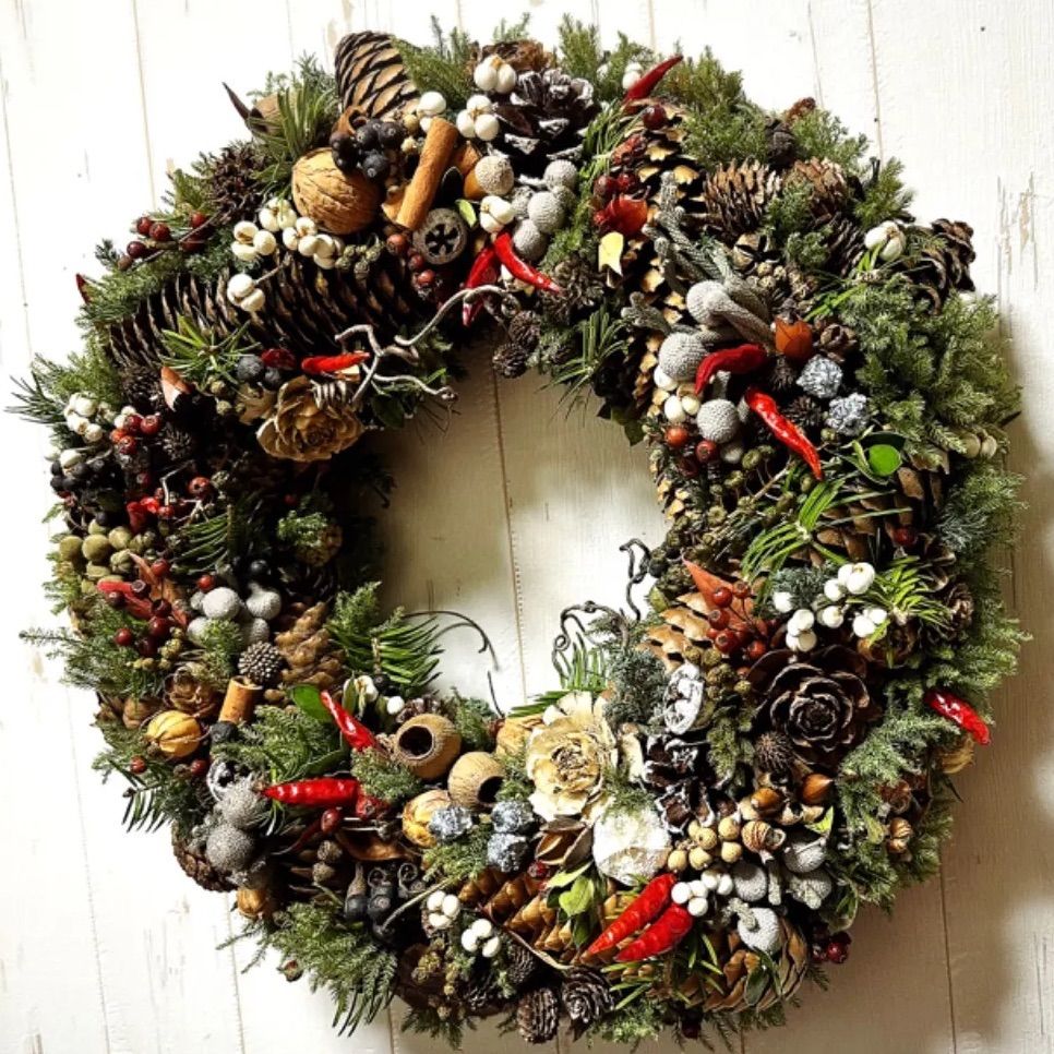 特大 大きなクリスマスリース （直径約43cm） 木の実のリース