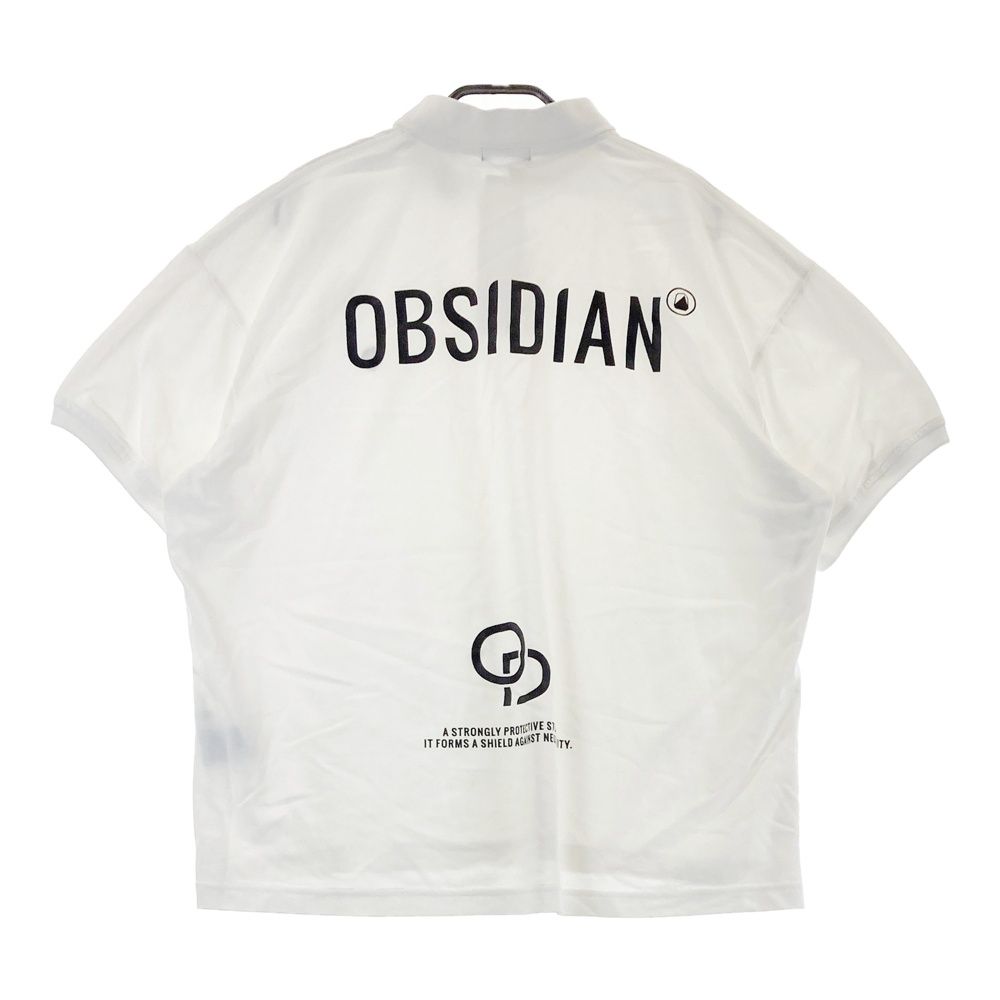 サイズ：M OBSIDIAN オブシディアン  半袖ポロシャツ  ホワイト系 [240101481242] ゴルフウェア メンズ ストスト サイズ：M OBSIDIAN オブシディアン 半袖ポロシャツ ホワイト系
