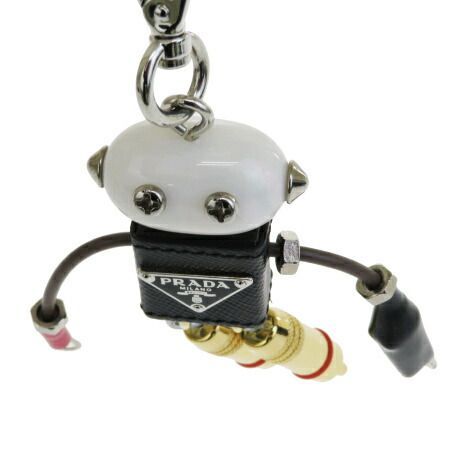 中古】 超美品 プラダ PRADA バッグチャーム キーホルダー ロボット