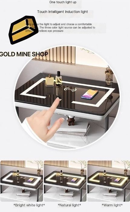 収納引き出し付きモダンなサイドテーブル Light