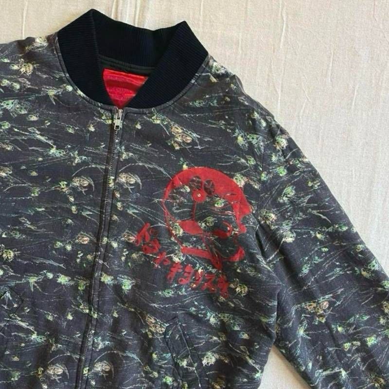 00s 初期APPLEBUM ドラえもん MA-1 大麻カモ総柄 フライトジャケット Y2K