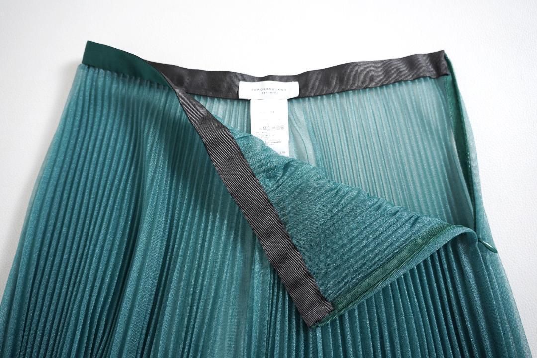 826t トゥモローランド ポリエステルラメプリーツ ミディ スカート GULLKHAN_COM