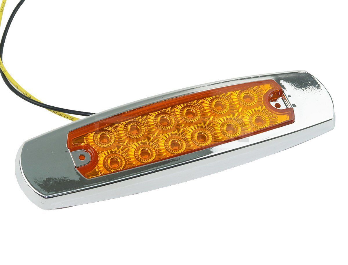 10個セット LED サイドマーカー アンバー オレンジ メッキ枠 12V 24V