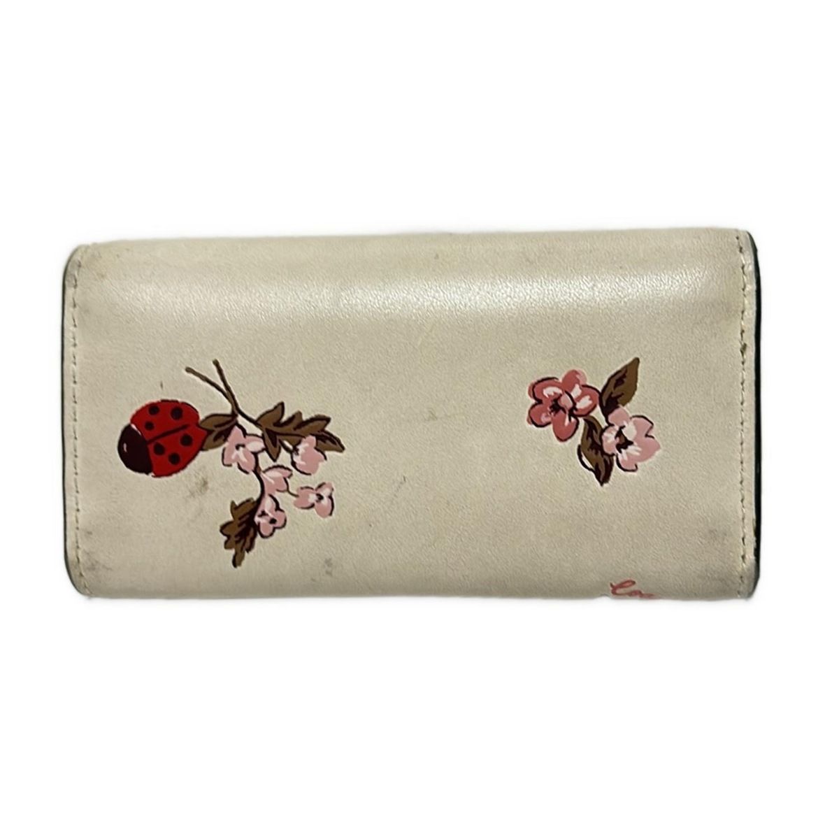 COACH(コーチ) キーケース - 6419 ベージュ×レッド×マルチ 6連