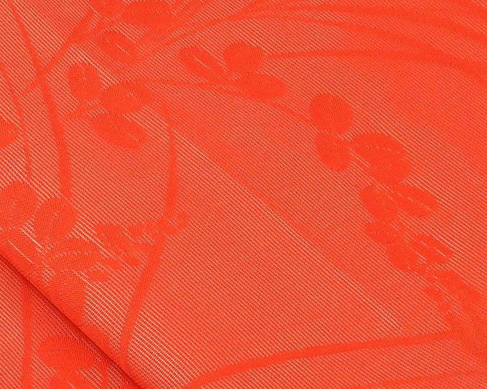 【未使用品】【夏】【名古屋帯】【紗】【赤】【萩】赤の萩文様 紗・ 萩模様の名古屋帯 - アンティーク＆リサイクルキモノ 千