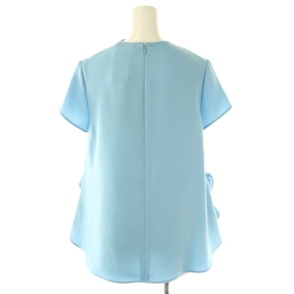 ヨーコチャン YOKO CHAN 23年製 ハーフスリーブフロントフリルブラウス 半袖 36 水色 AT OS