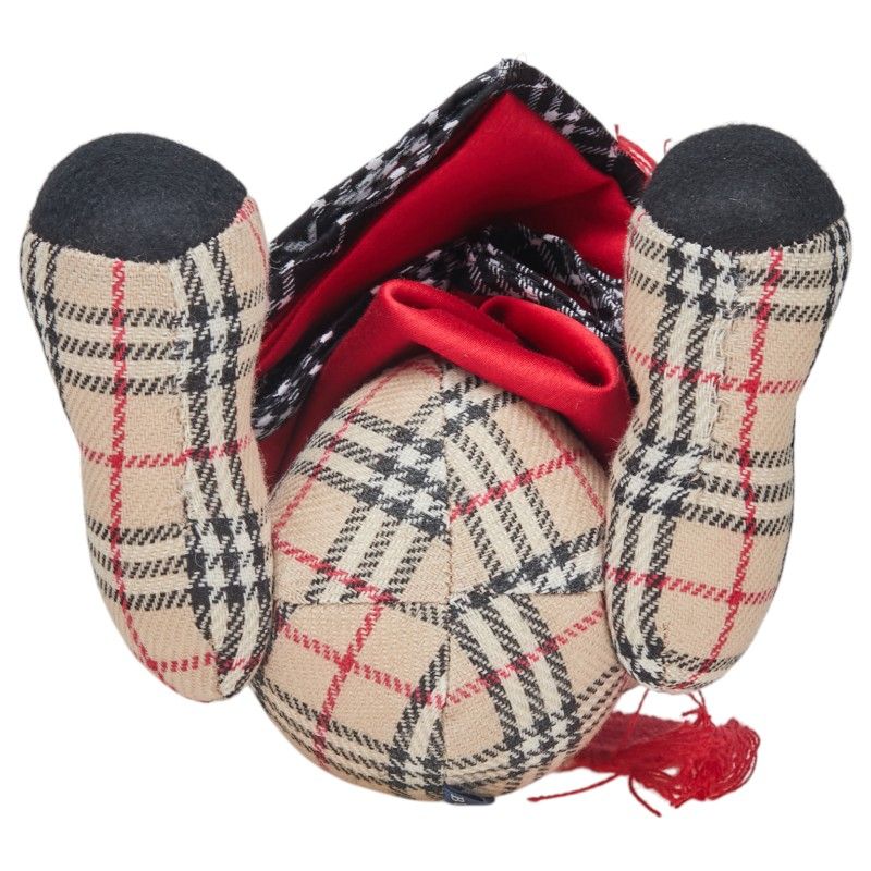 BURBERRY - 美品 バーバリー ノバチェック テディベア ハンカチ 2点セット キャンバス レディース BURBERRY 【1-0203985】 バーバリー ノバチェック テディベア クマ ベージュ コットン