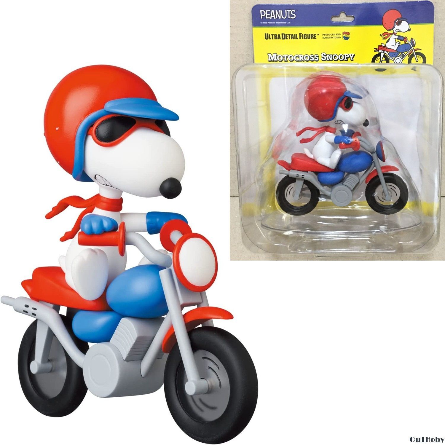 レトロバイクスヌーピー バイク フィギュア(レッド) miniso - その他