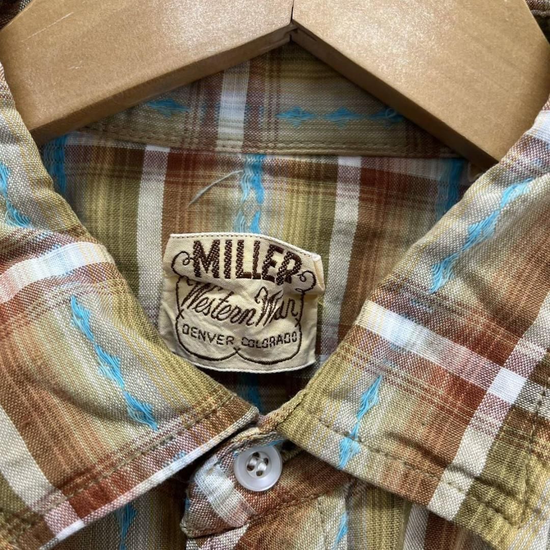 MILLER ミラー 70s ウェスタンシャツ ブラック チェック柄 短丈 fit=scale-down,w=1200
