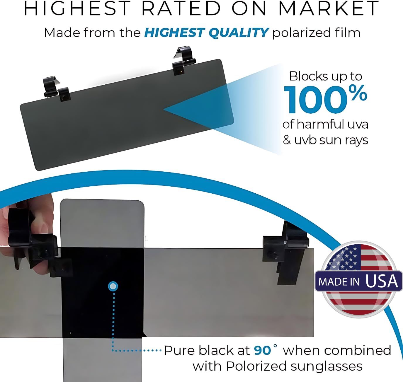 全米大ヒット!!! UVカット 99 9 全車種対応 Glare Guard グ ガード 車 サンバイザー 偏光 サンバイザー車用 視界クリア 高耐久 サングラス不要 紫外線から保護