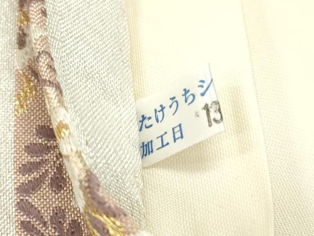 平和屋着物●全通柄袋帯　唐織　青海波花菱横段文　金銀糸　正絹　逸品　DAAY0174ob 平和屋着物○全通柄袋帯 唐織 青海波花菱横段文 金銀糸 正絹 逸品