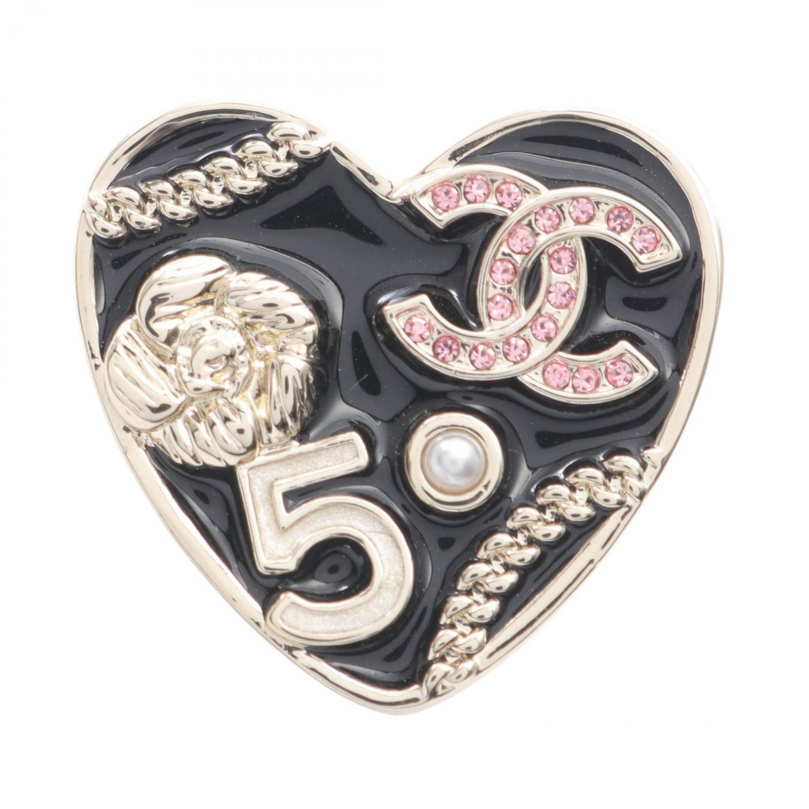 シャネル ココマーク カメリア 21K ブローチ ファブリック レッド CHANEL シャネル ココマーク カメリア NO5 ハート ブローチ