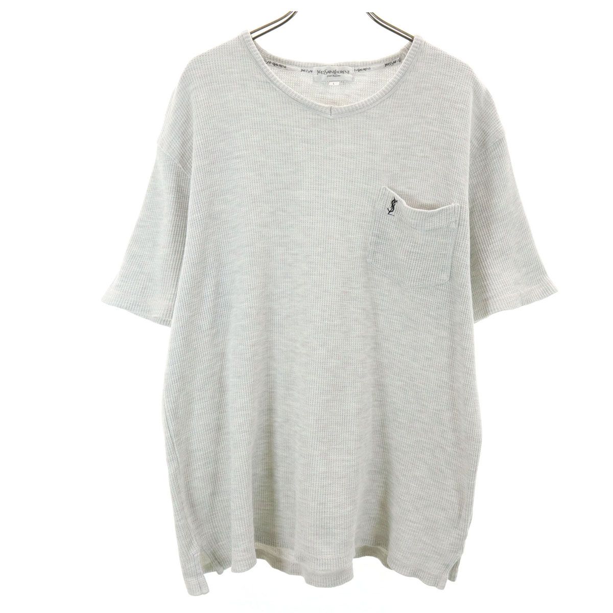YVES SAINT LAURENT イヴサンローラン 半袖 Vネック ワッフル Tシャツ 