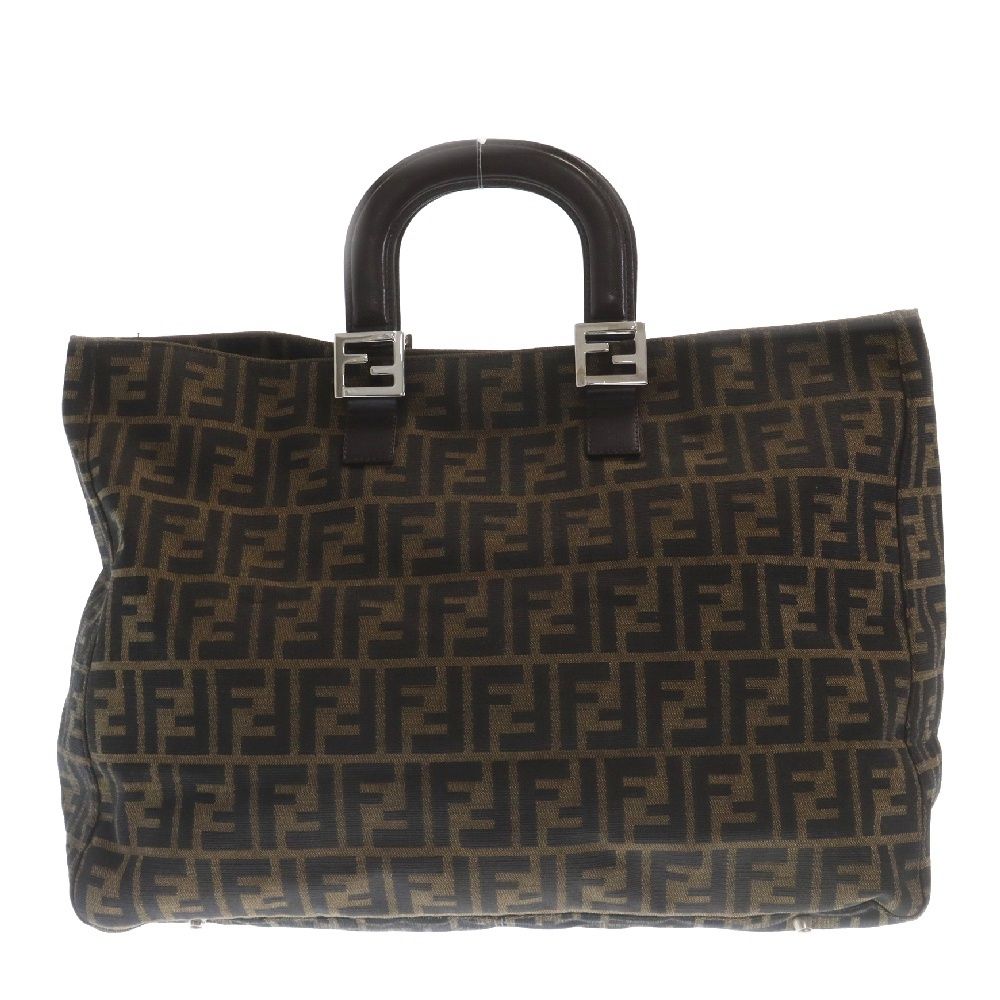 FENDI (フェンディ) ズッカ柄 FFシルバー金具 レザーハンドル