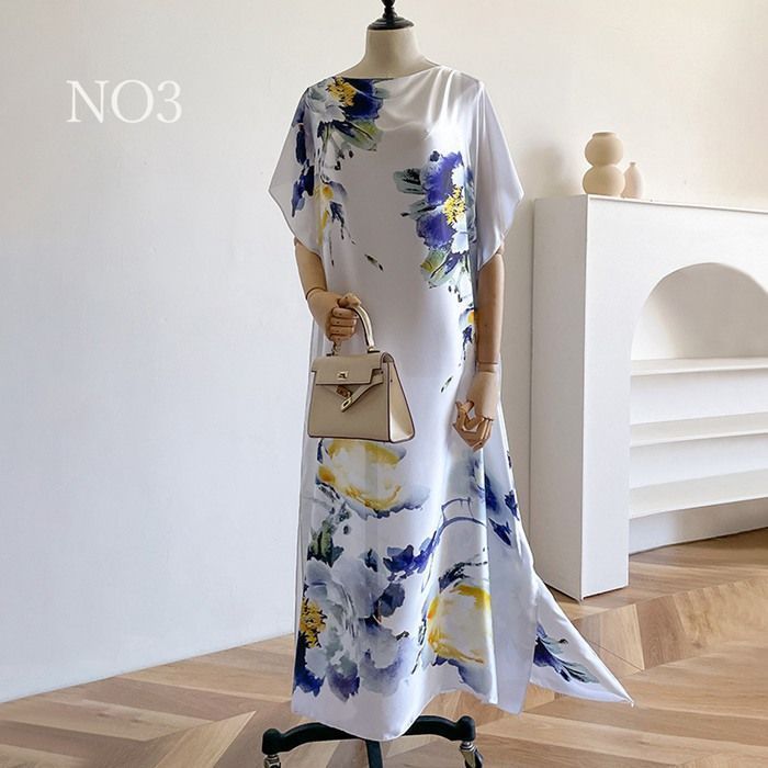 美品　自由区　膝丈ワンピース　総柄　シルクワンピース　38 美品 自由区 膝丈ワンピース 総柄 シルクワンピース 38 - メルカリ