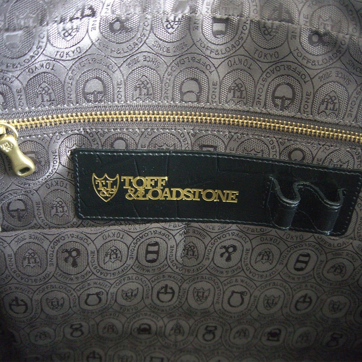 美品】 TOFF&LOADSTONE 【クロコ型押し Vブリーフ ビジネスバッグ 